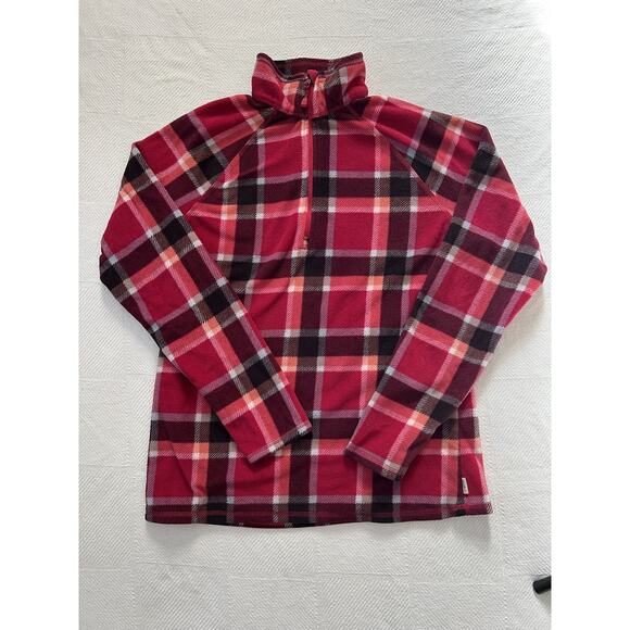 Eddie Bauer Quest Quarter Zip Pullover Women’s plaid pink Outerwear - Picture 1 of 7